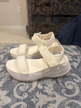 Aldo Cream Platform Sport Sandals with Adjustable Straps